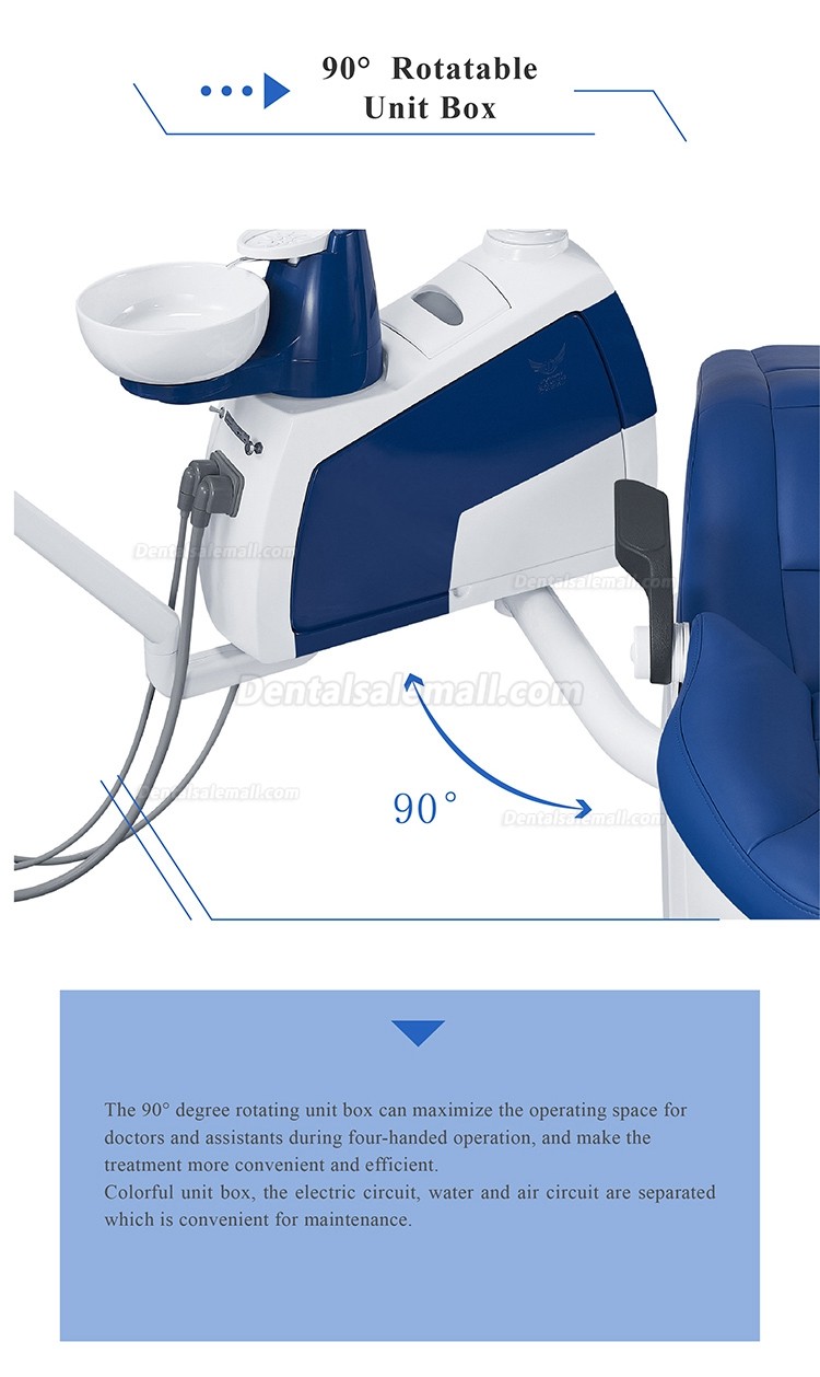 Gladent® GD-S350C Dental Chair Unit with Mobile Dental Cart Cast Aluminum Backrest